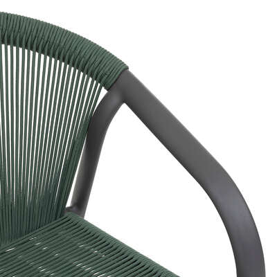 Assise empilable en aluminium olive graphite et polyester - L. 565 x P. 615 x H. 80 cm