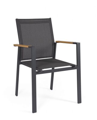 Chaise Krion anthracite avec accoudoirs 56x61,5x88h cm