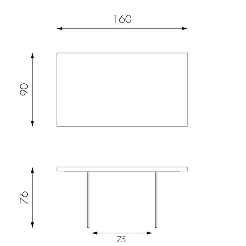 Tavolo allungabile in rovere impillacciato e gambe in vetro temperato 160/240x90x76h cm