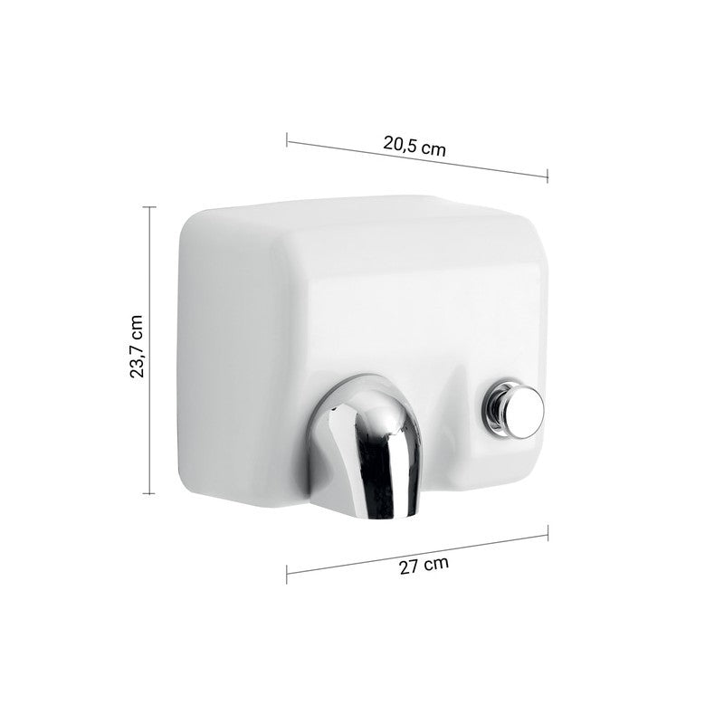 Asciugamani elettrico antivandalo New Burian bianco 23,7 x 27 x 20,5 cm