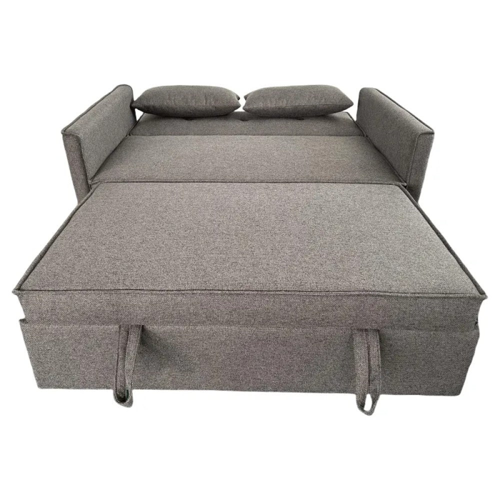 Canapé lit Steven en tissu gris foncé 130×86×80 cm