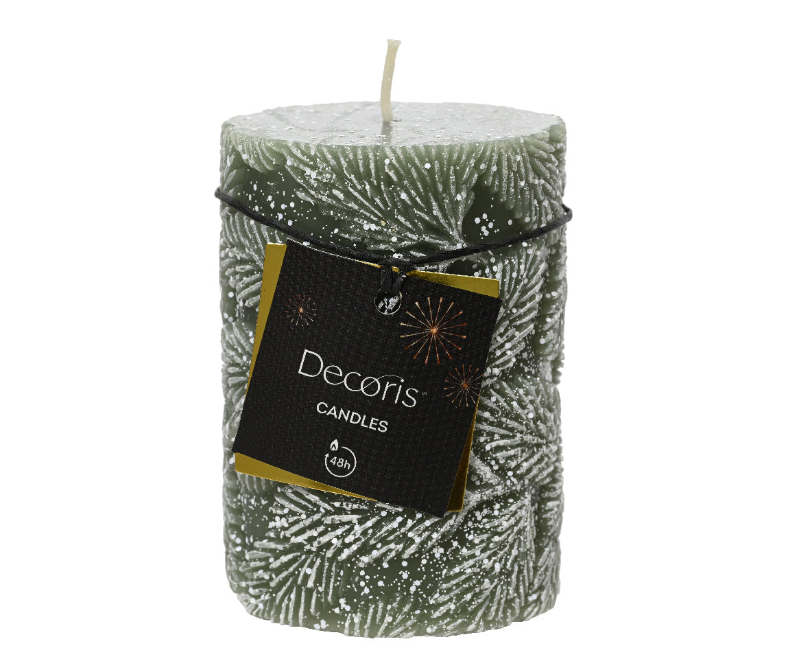 Bougie colonne romarin vert 7x10 cm