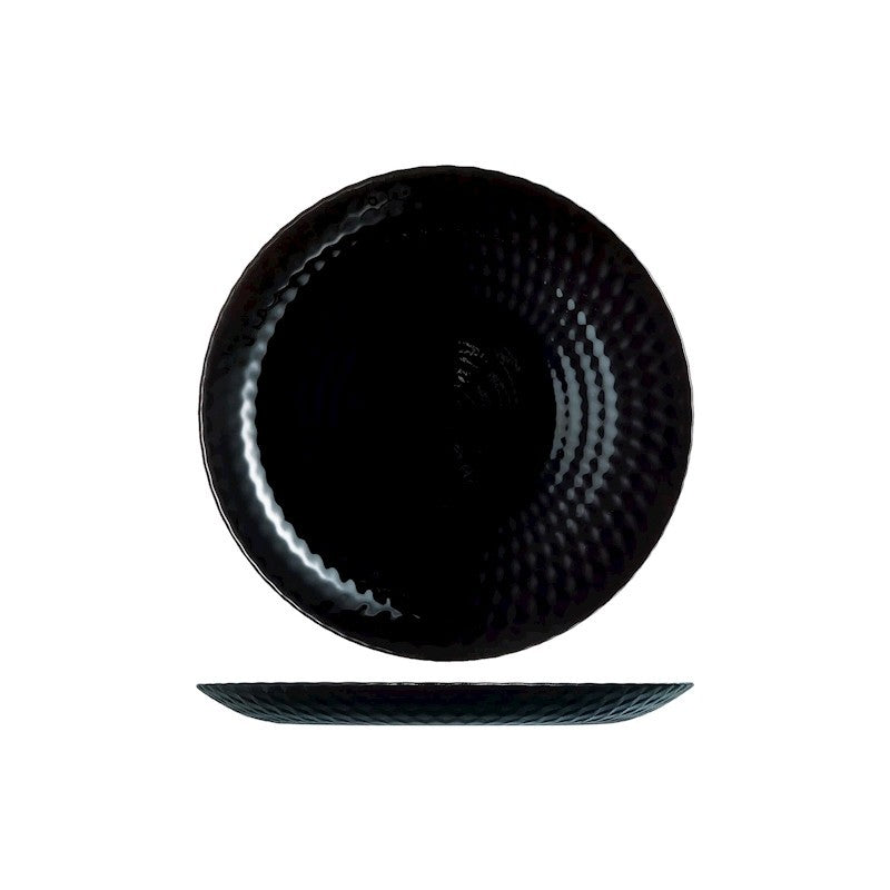Assiette plate Pampille Ø 25 cm en verre opale noir
