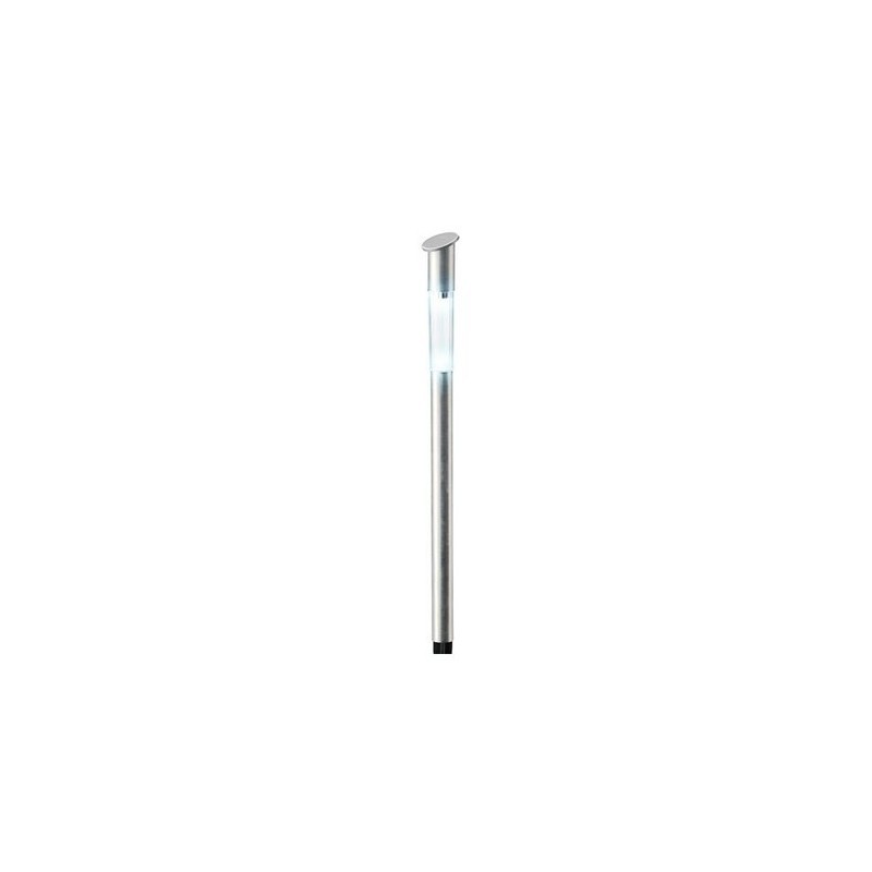 Segnapasso solare LED da esterno in acciaio H57 cm luce bianca fredda