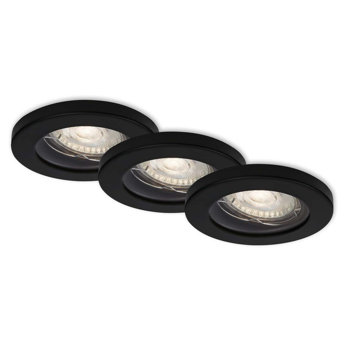 Lot de 3 spots encastrables noirs 85 mm