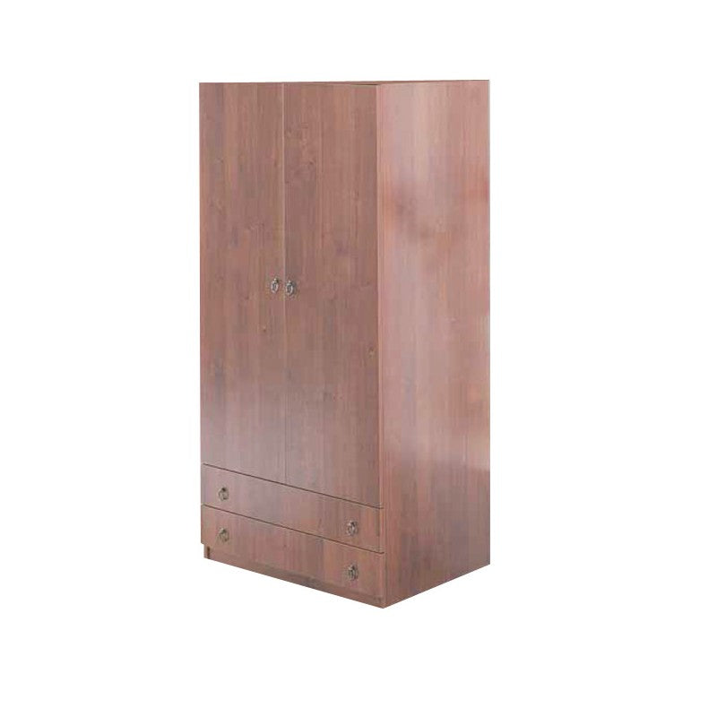 Armoire modulable avec 2 portes et 2 tiroirs en noyer antique 90x60xH 180