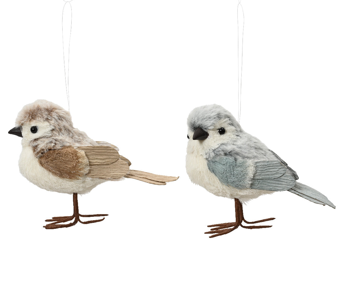 Oiseau polyester 7x14x11 cm assorti