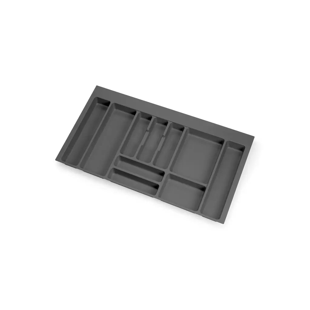Range-couverts Optima pour module tiroir universel 900 mm, Tecnoplastica, Gris anthracite, 10 pièces