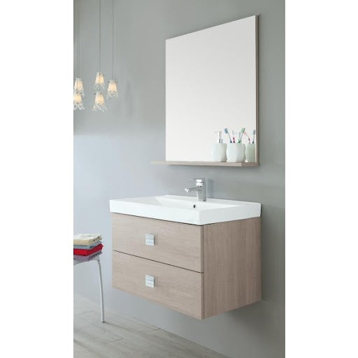 Composizione Bagno a sospensione due cassetti Rovere Chiaro 75x47x h51 cm