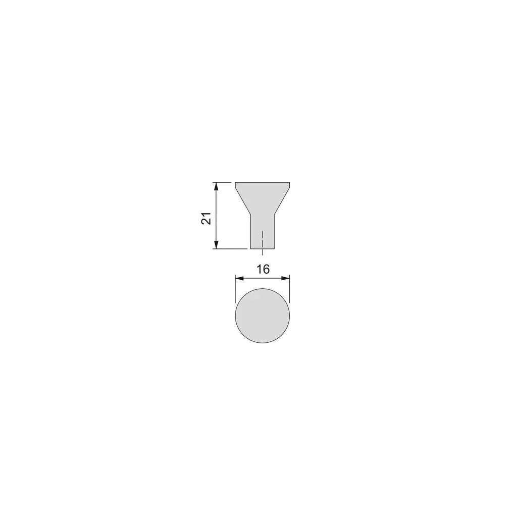 Bouton de meuble Albal D16 mm, Zamak, Chrome poli