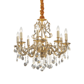 Lampadario a sospensione 8 luci oro D 73 x H 68 cm