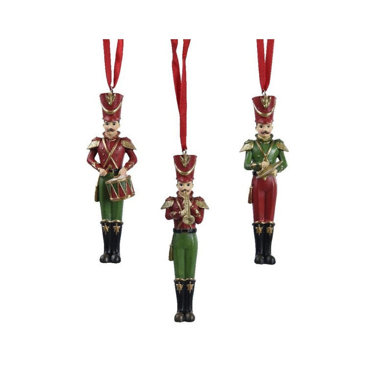 Pendente soldato natalizio in poliresina H12.6 cm assortito