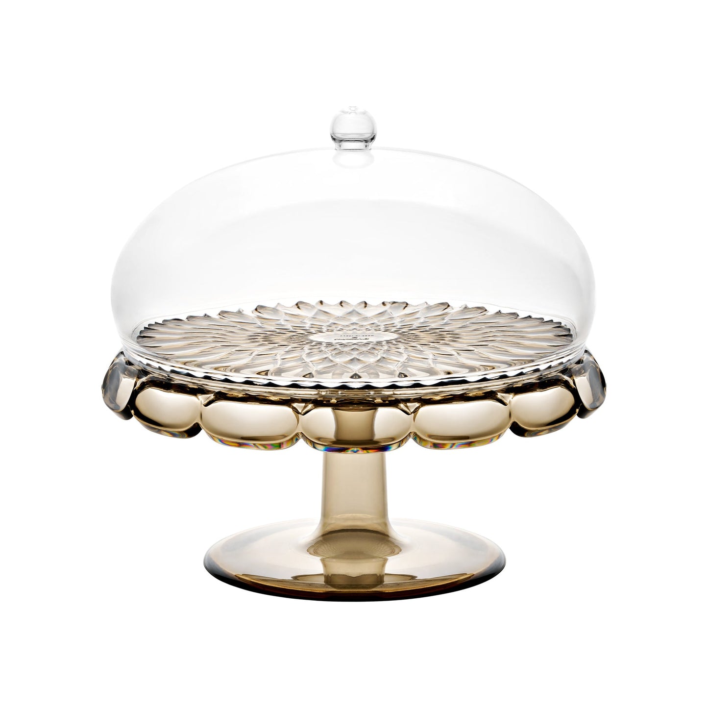 Meuble vasque avec cloche couleur fumée D.30xh27,7 cm