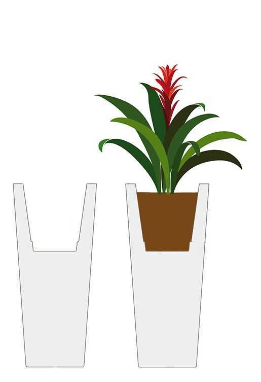 Porte-vase en résine argentée ø45h120 cm