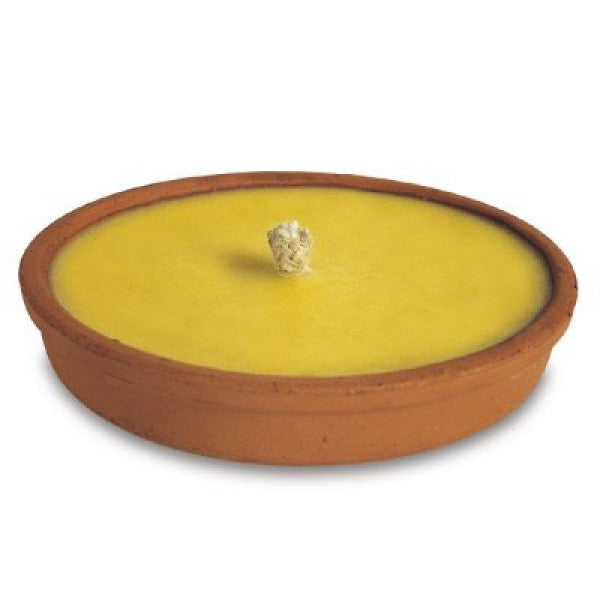 Bougie en terre cuite parfumée à la citronnelle pour extérieur Ø 18 cm h 3,5 cm