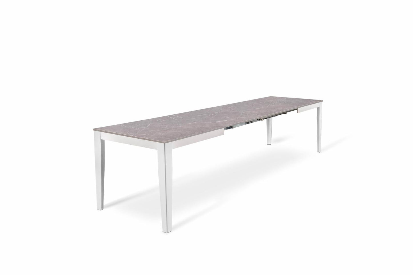Anthracite-white extendable table 80 cm x 130-290 cm H. 76 cm