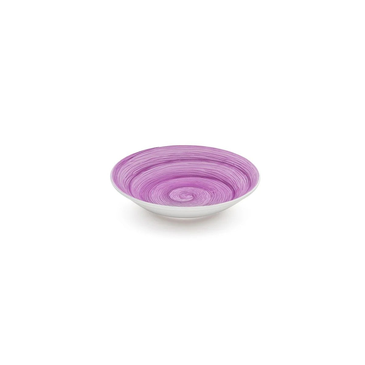 Assiette creuse de table souvenir mauve en céramique peinte à la main Ø 23,5 cm