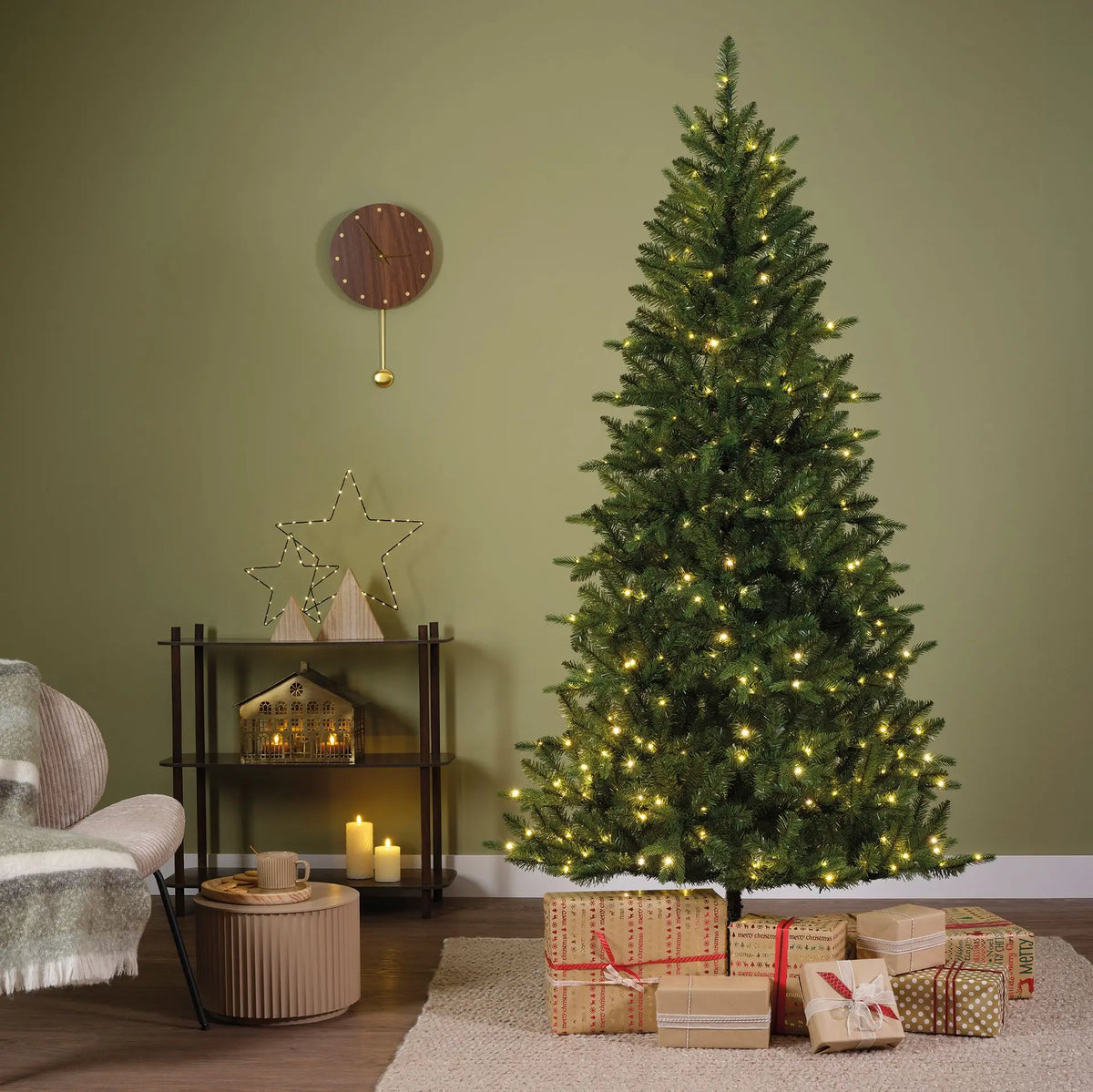 Albero di Natale Bretton Fir verde con 400 LED Ø110 × H210 cm