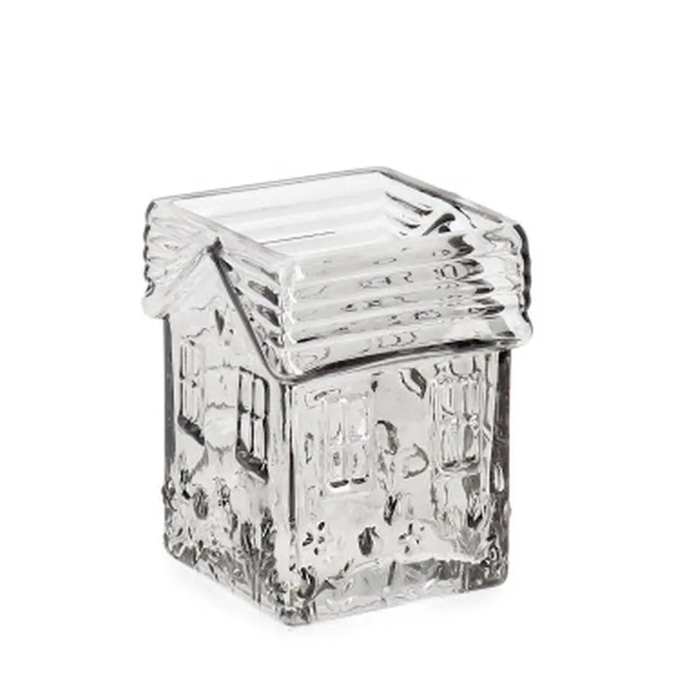 Vaso Bellwyn in vetro grigio a forma di casa 9,5 × H12 cm