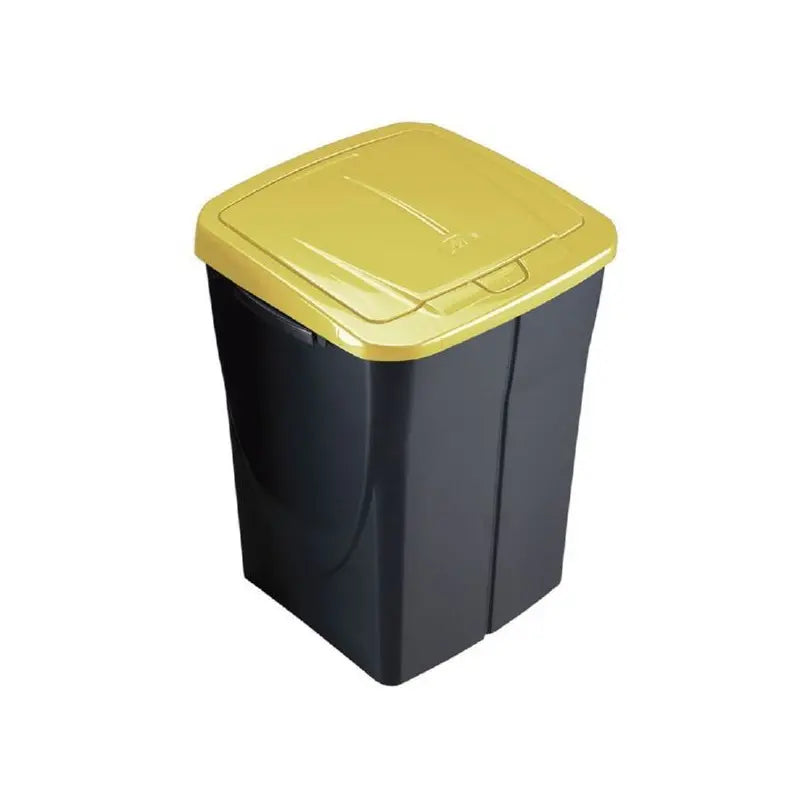 Poubelle Ecobin 45 L anthracite avec couvercle jaune