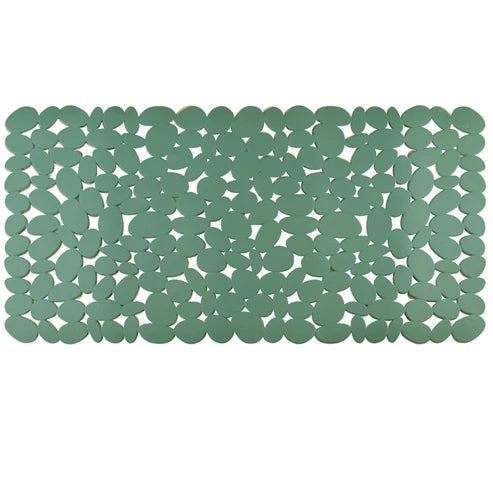 Tappeto doccia e vasca Sassolini antiscivolo salvia con ventose 35 × 70 cm