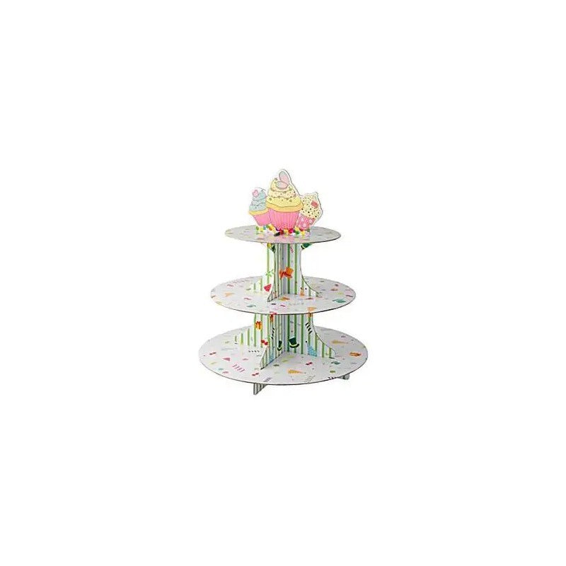 Alzata 3 livelli in cartone per cupcake Ø 30 cm
