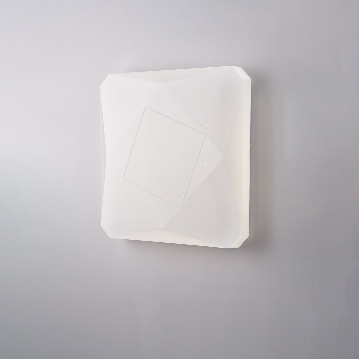 Plafonnier carré diamètre 40 cm en acrylique blanc avec LED CCT intégrée + télécommande H.7 - Ø 42