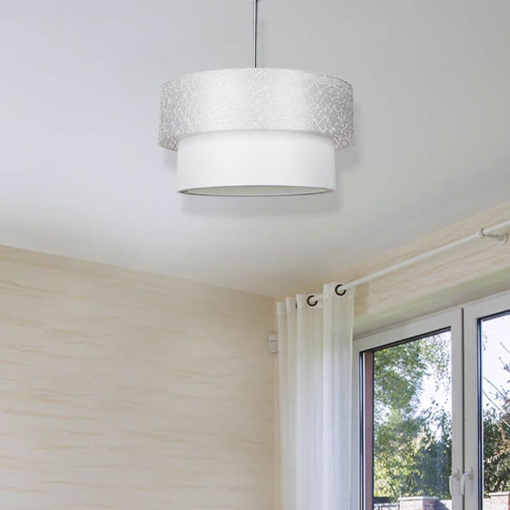 Lampe à suspension Polo MDL2749 en tissu gris