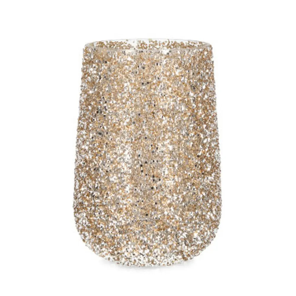 Portacandela Brillant in vetro oro Ø18,5 × H27 cm