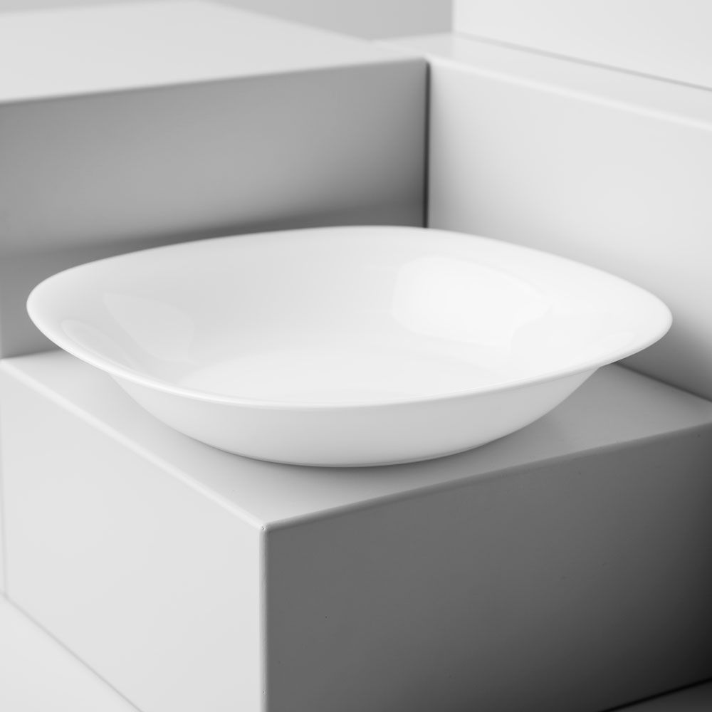 Luminarc Carine assiette creuse blanche 21x21 cm en verre trempé