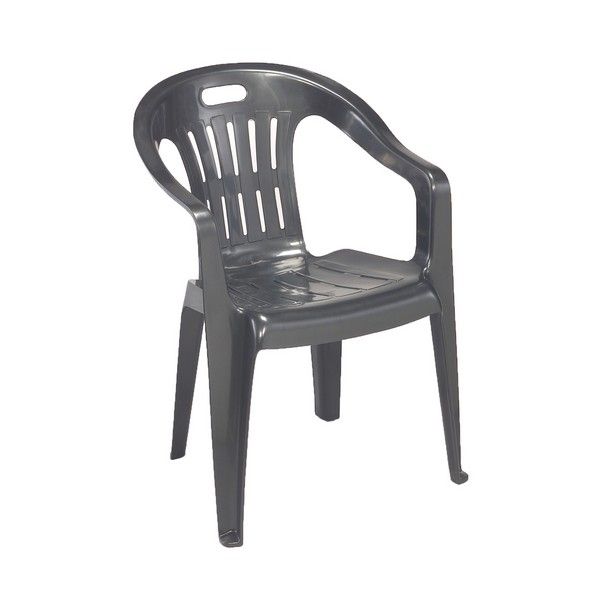 Chaise Piona anthracite avec accoudoirs 56 x 55 x 78 cm