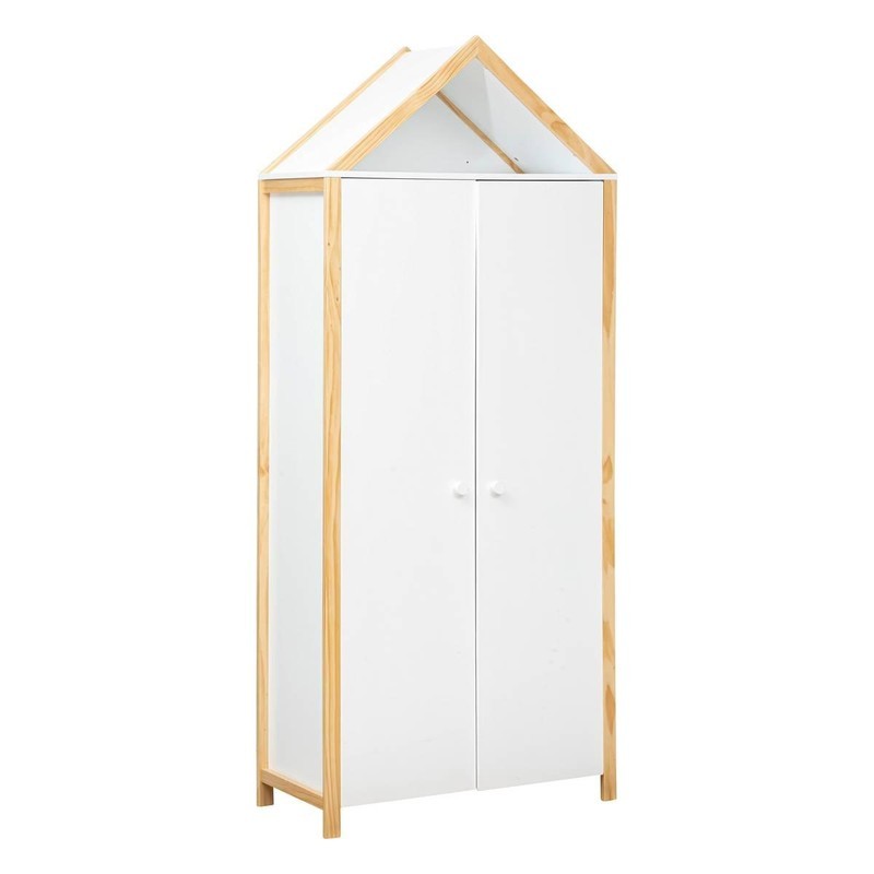 Armoire de chambre Kima en bois blanc 86x204,5 cm