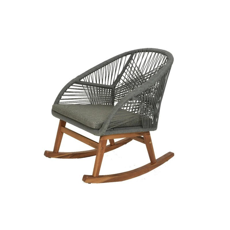 Sedia a dondolo Rocking grigia 83 × 74 × H88 cm