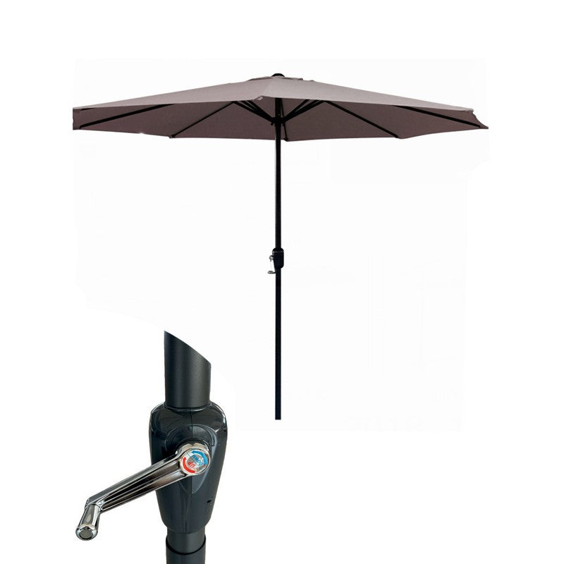 Parapluie Ballarò 3m en aluminium gris tourterelle