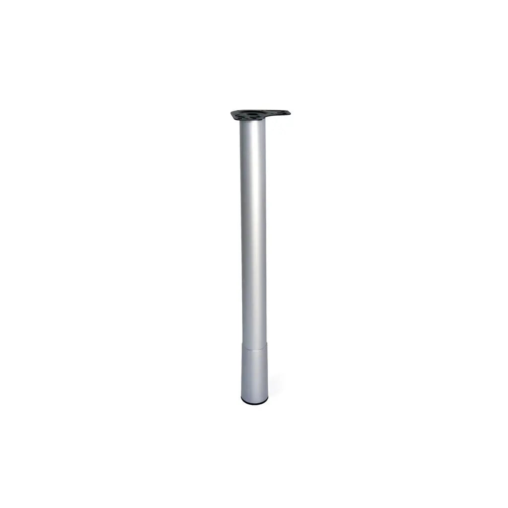 Pieds de table Conus D60 mm, H687-800 mm, Acier et Technplastic, Aluminium peint