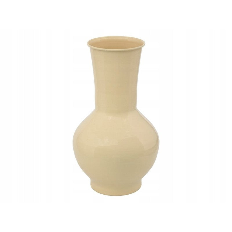 Vase Kian de 34,5 cm de hauteur en métal émaillé jaune