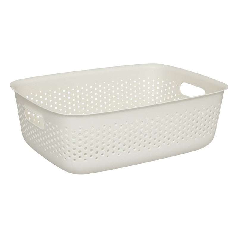 Poubelle plastique polyvalente Tila crème 10 L