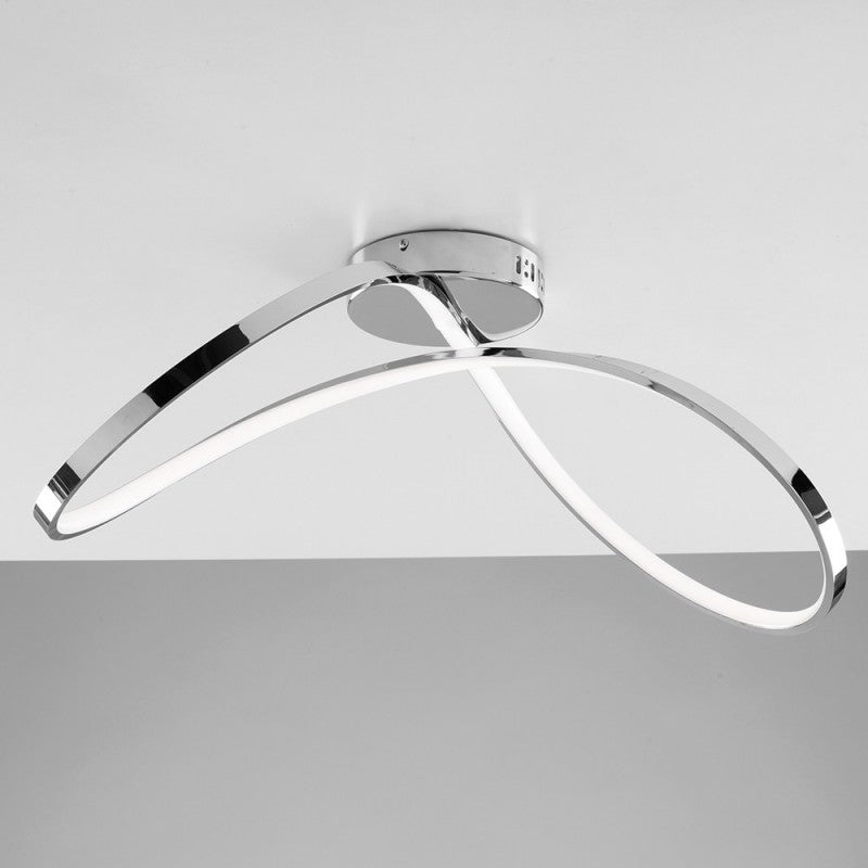Ceiling light in metal and aluminum Polished Chrome Integrated LED 70x29 h22 cm