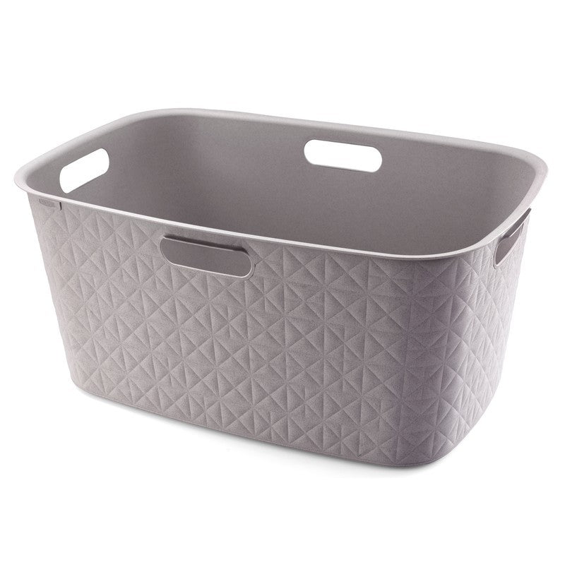 Panier à linge gris tourterelle 45l cm 57x37x27 h