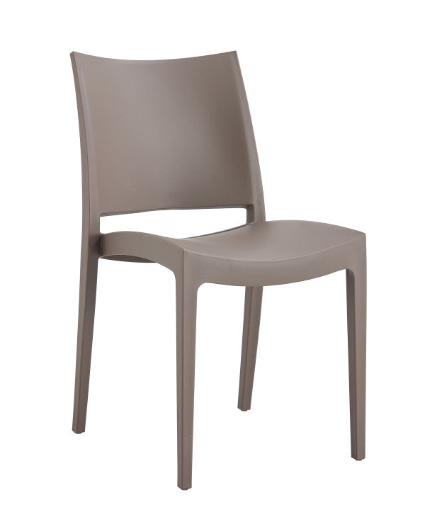 Chaise plate gris tourterelle 56,5x44x81h cm
