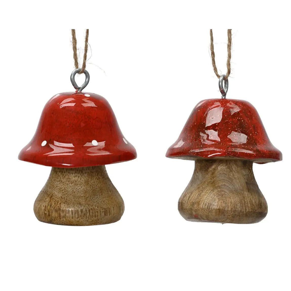 Decorazione fungo in legno di mango H5 cm – 1 pezzo assortito