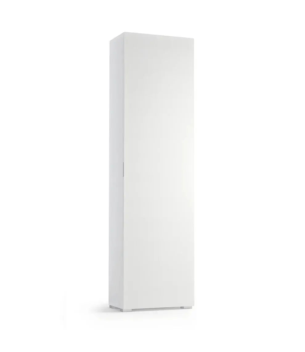 Mobile multiuso 1 anta bianco con 7 ripiani regolabili 50x30xH182 cm