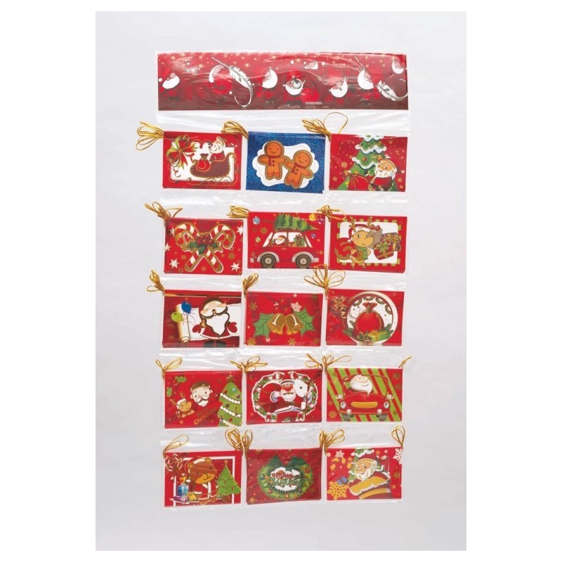 Bigliettino regalo natalizio rosso 9,5 × 7 cm assortito – 1 pezzo assortito