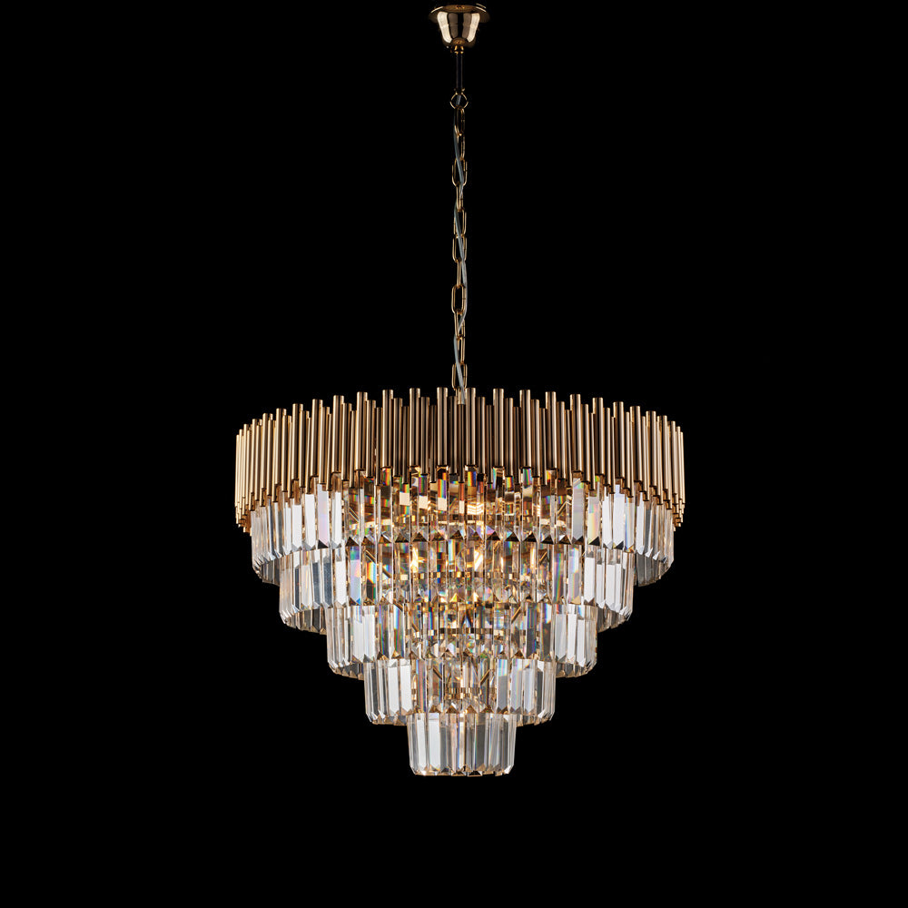 Lustre en fer doré et strass 9 lumières H.47 - MAX 107 - Ø62