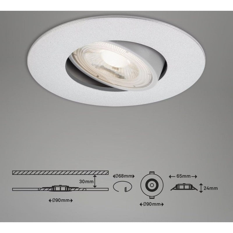 Spot LED encastrable orientable Kulana 9 cm 5w 460lm chrome