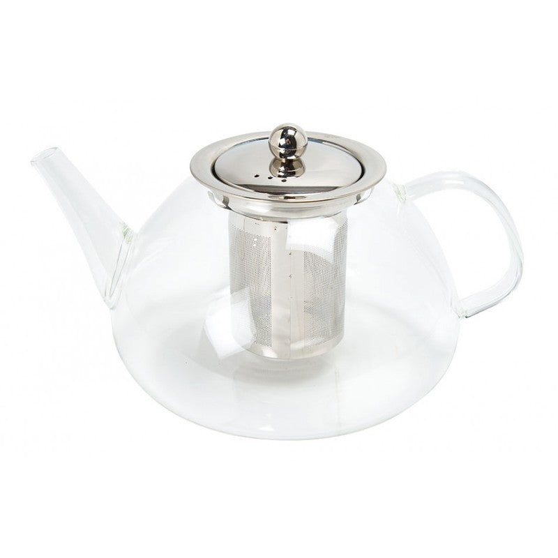 Théière 1,3 L en verre et inox