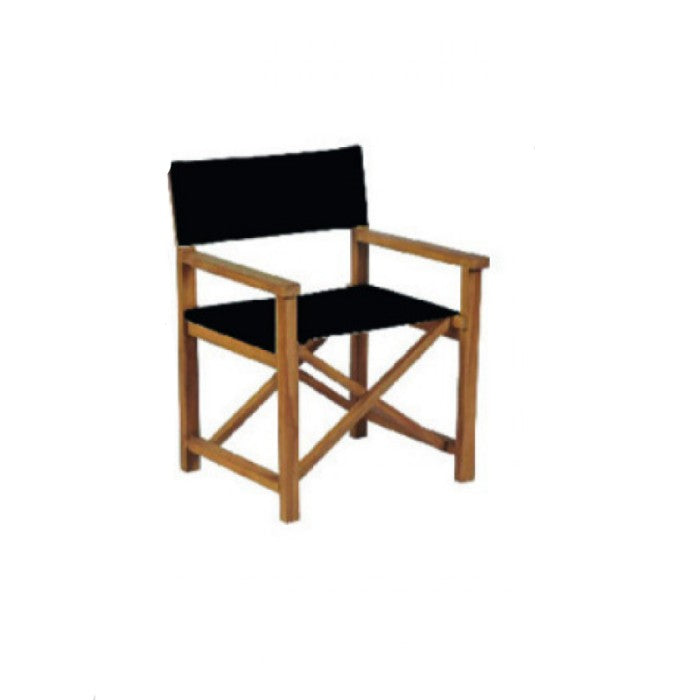 Sedia regista nera in legno di acacia cm 58x50x 84.5h