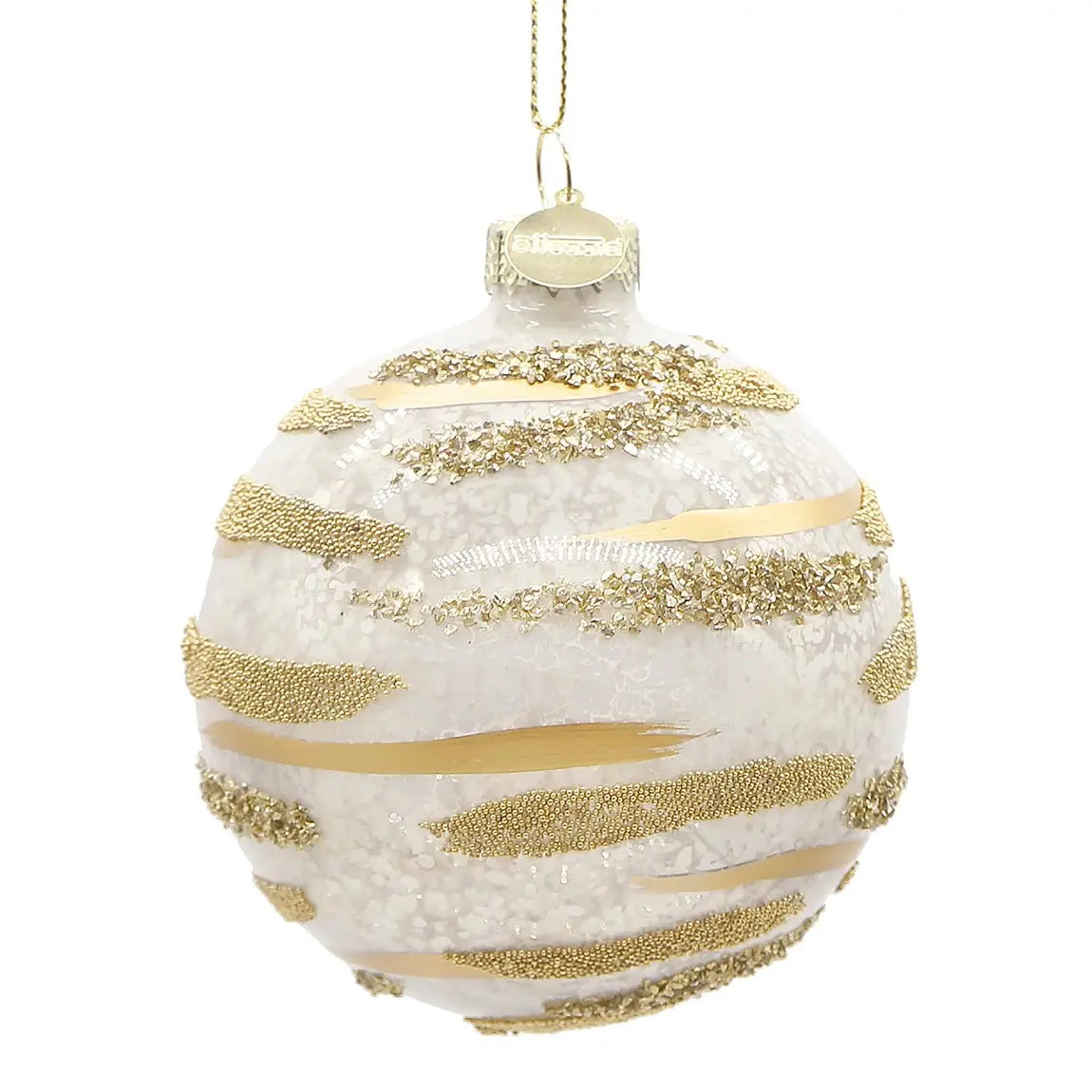 Sfera decorativa Streaks in vetro bianco Ø8 cm