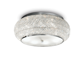 Plafonnier à dix lumières. chromé