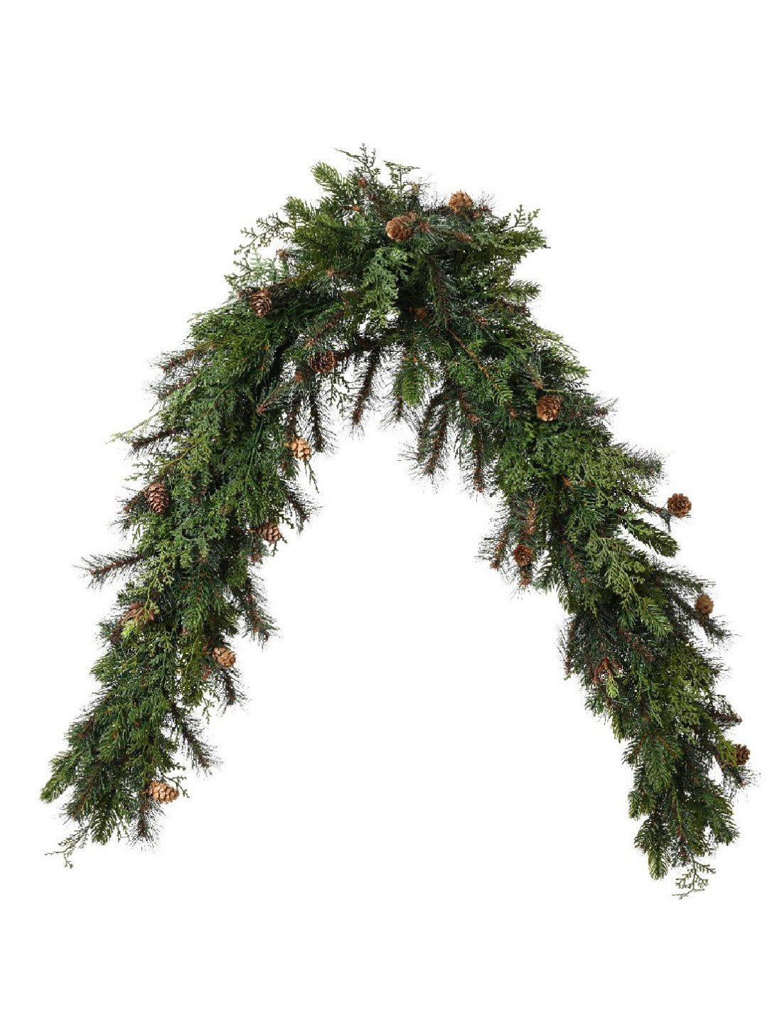 Guirlande de cyprès avec pommes de pin 165x10 cm
